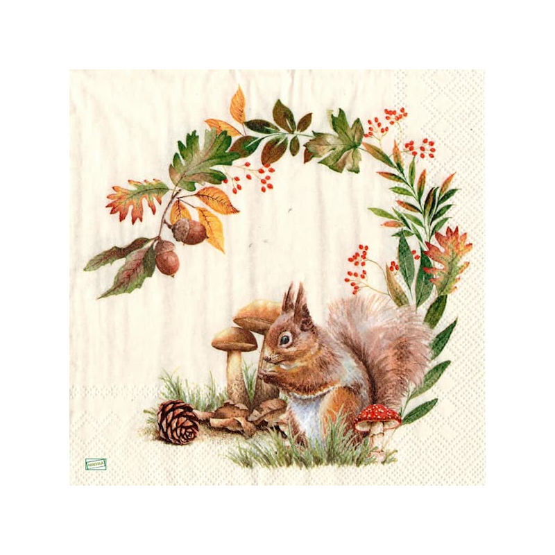 1 serviette L' écureuil -124