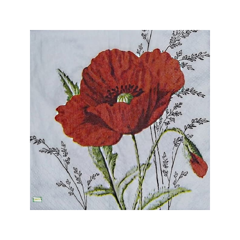 1 serviette Coquelicots -7