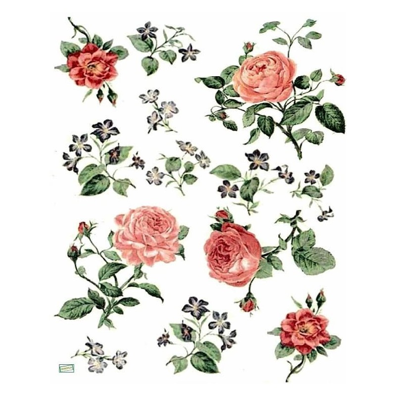 1papier riz Les Roses-R104