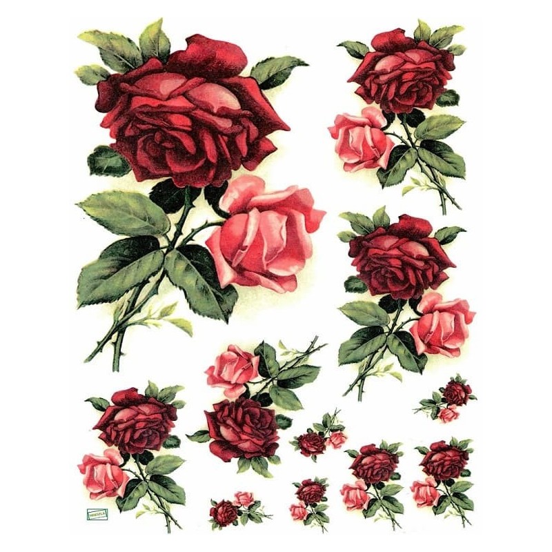 1papier riz Les Roses-R219