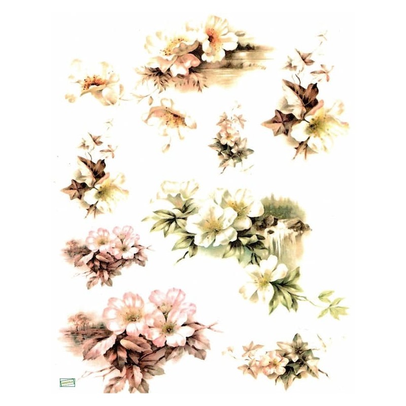 1papier de riz Fleurs-R243