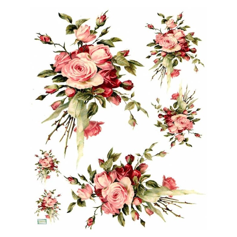 1papier riz Les Roses-R327