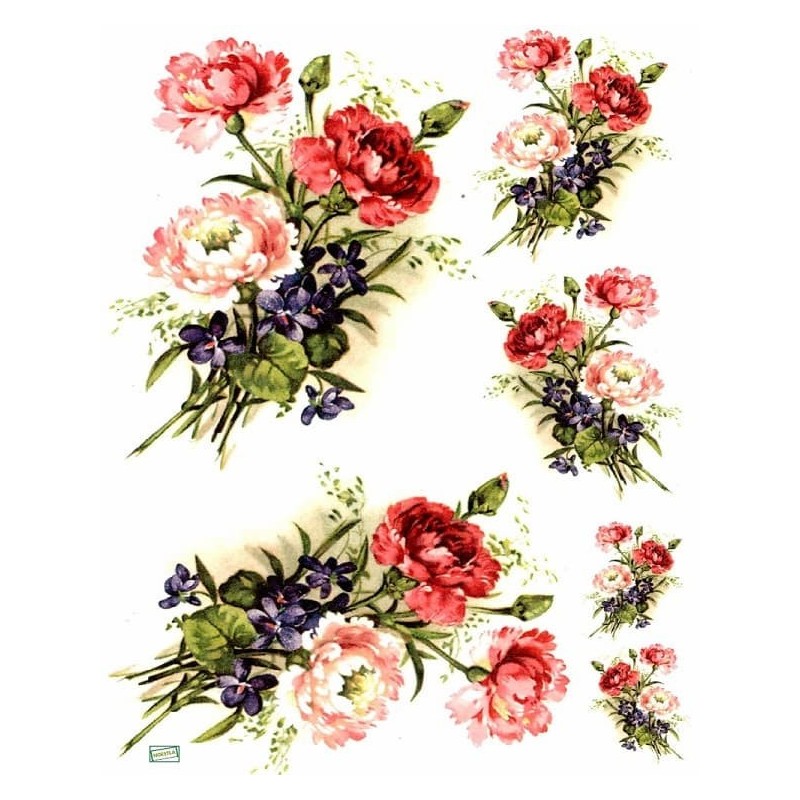 1papier de riz Fleurs-R328