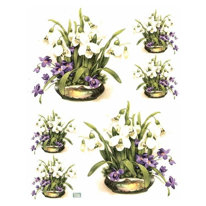 1papier de riz Fleurs-R329