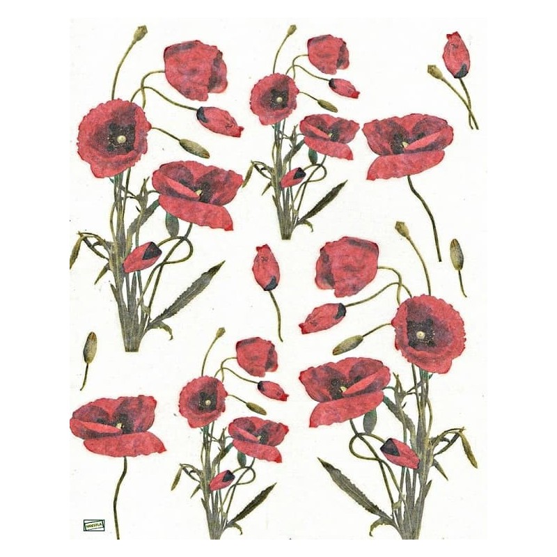 1papier riz Coquelicots-R416