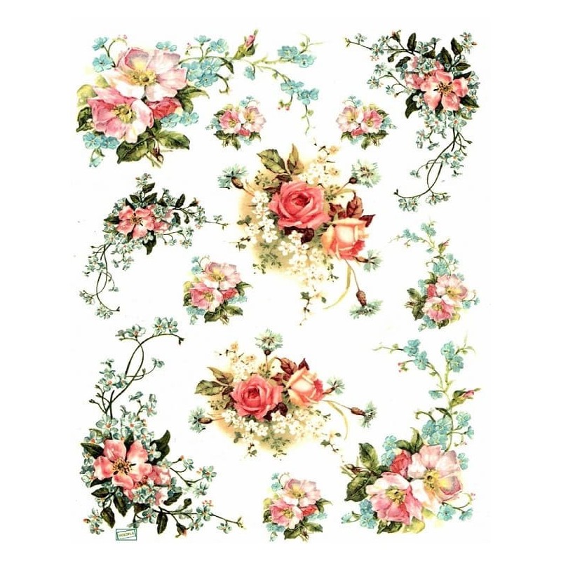 1 papier de riz Fleurs-R421