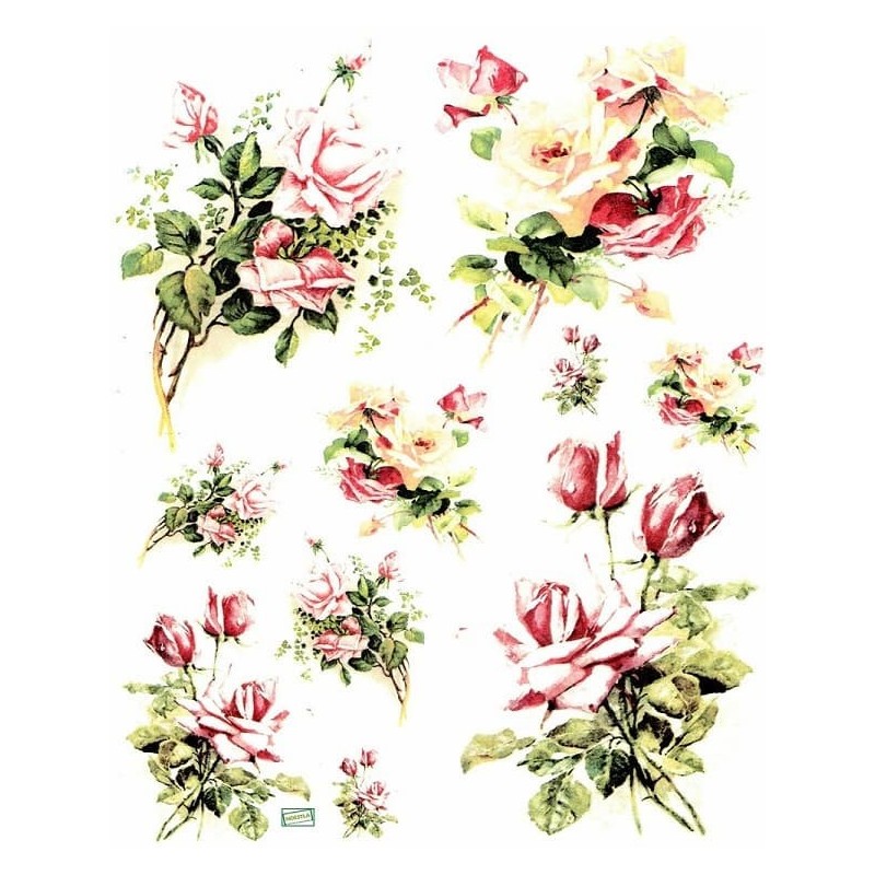 1papier riz Les Roses-R645