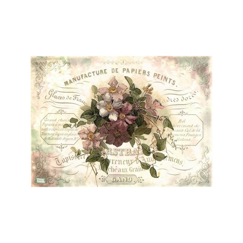1papier de riz Fleurs -R716