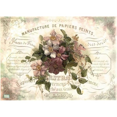 1papier de riz Fleurs -R716