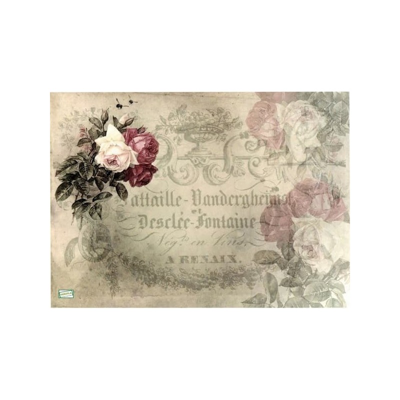 1papier de riz Les Roses-R719
