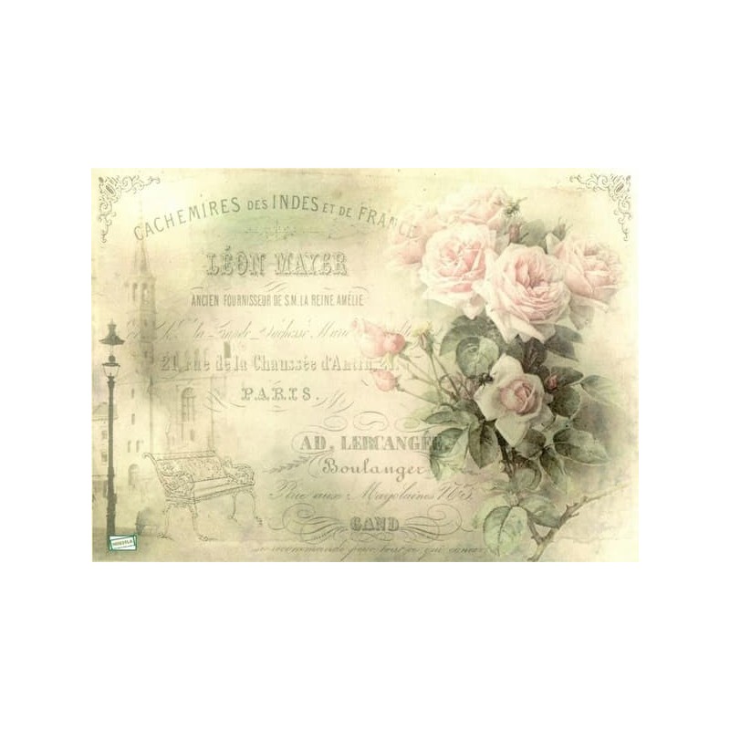 1papier riz Les Roses-R723