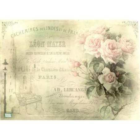1papier riz Les Roses-R723