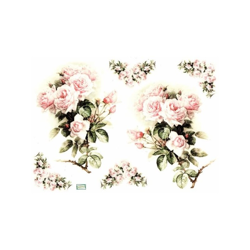 1papier riz Les Roses -R747