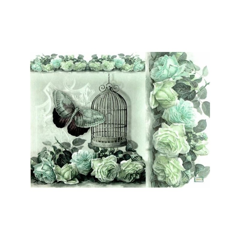 1papier riz Les Roses-R760