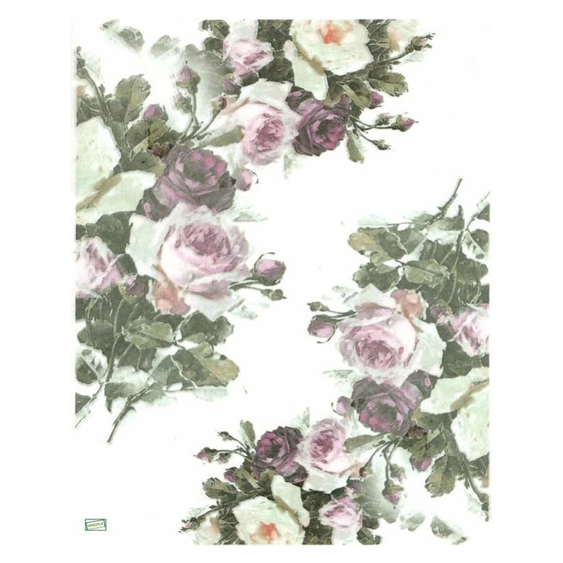1papier riz Les Roses -R836