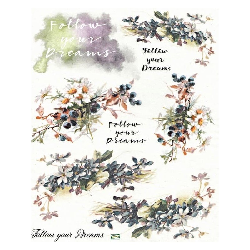 1papier de riz Fleurs-R866