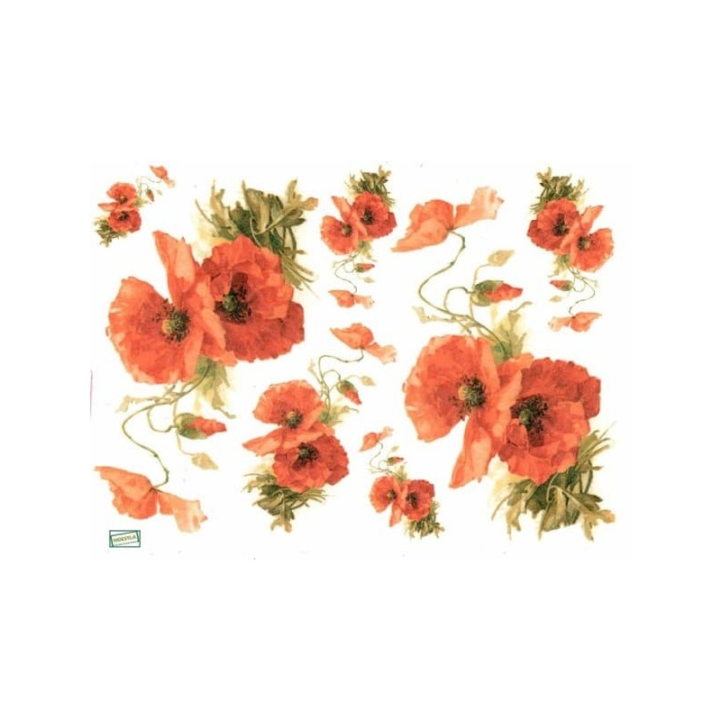 1papier de riz Coquelicots-R958