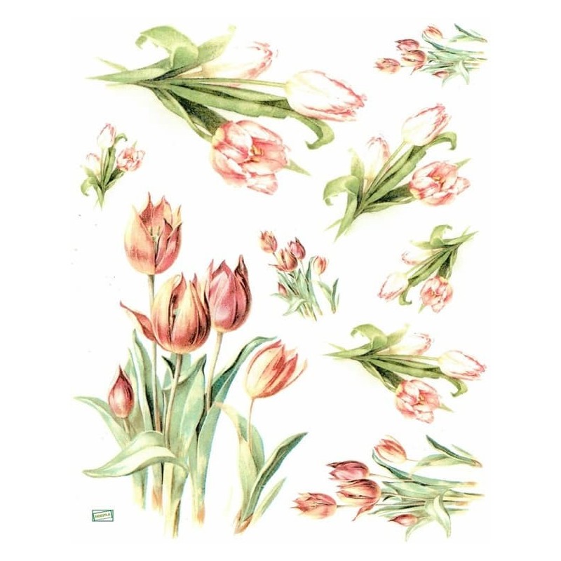 1papier de riz Tulipes-R959