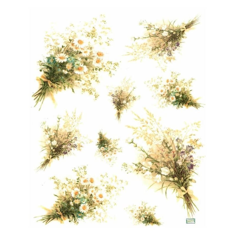 1 papier de riz Fleurs -R962