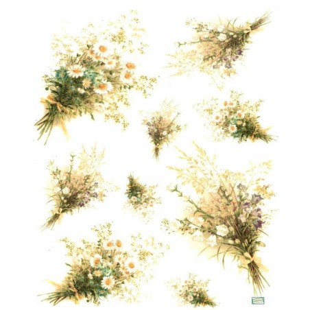 1 papier de riz Fleurs -R962