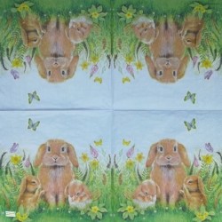 1serviette papier Lapins-52