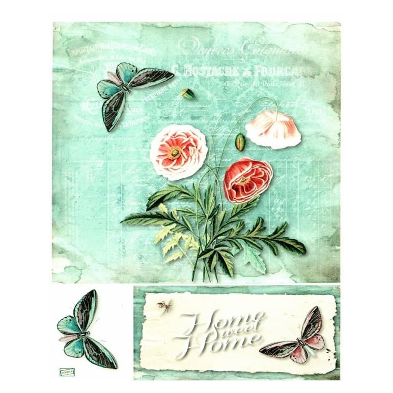 1papier de riz Coquelicots-R985