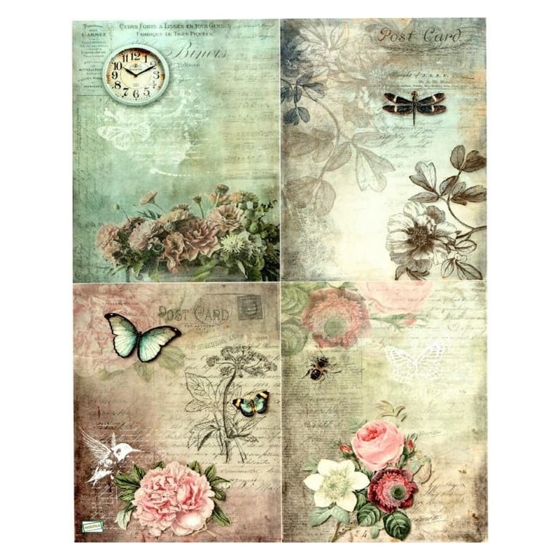 1papier de riz Fleurs-R1064