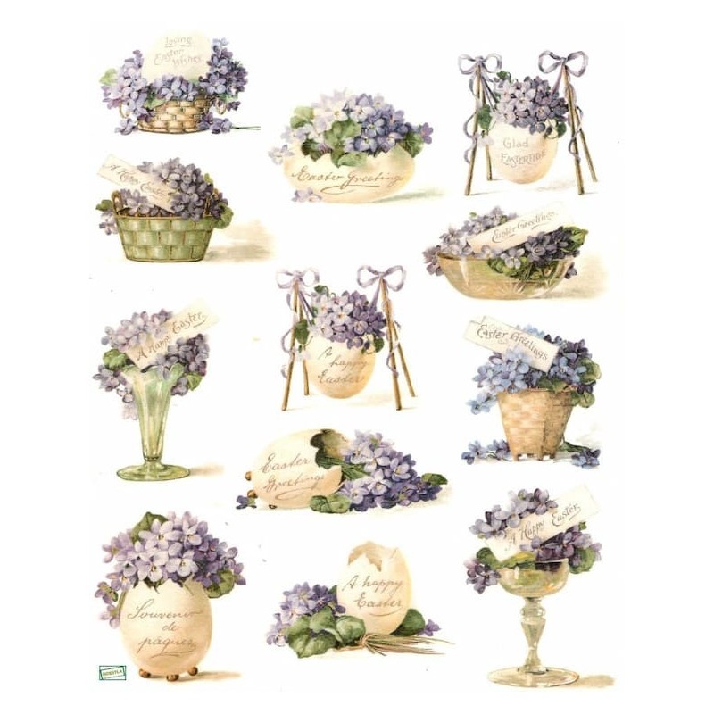 1papier de riz Violettes-R1077