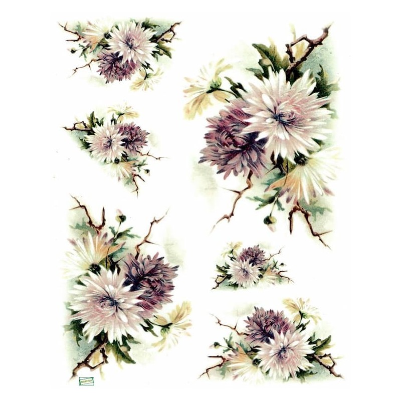 1papier de riz Fleurs -R1097
