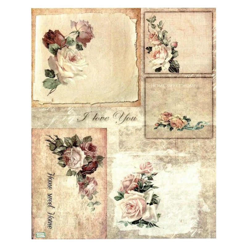 1papier riz Les Roses-R1117