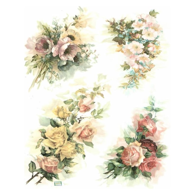 1papier riz Les Roses-R1144