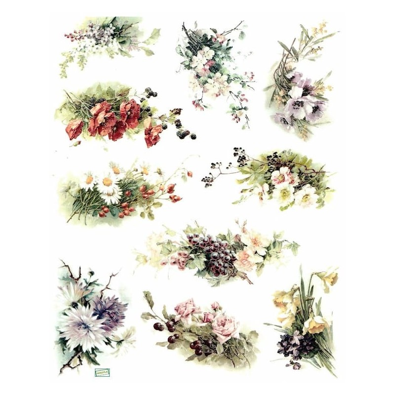 1papier de riz Fleurs-R1157