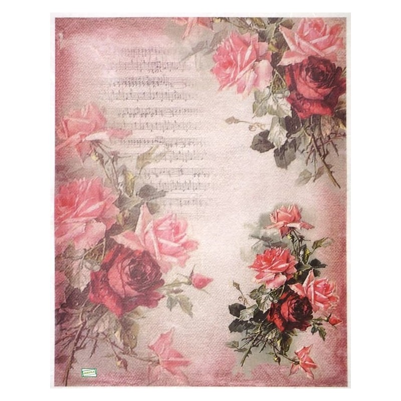 1papier riz Les Roses-R1168