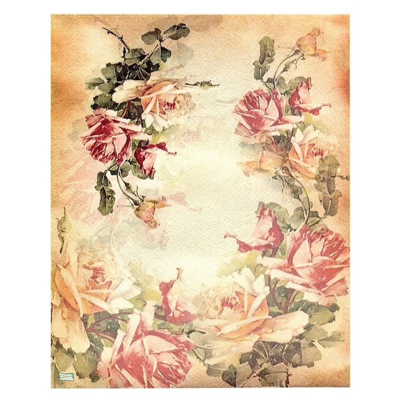 1papier riz Les Roses-R1171
