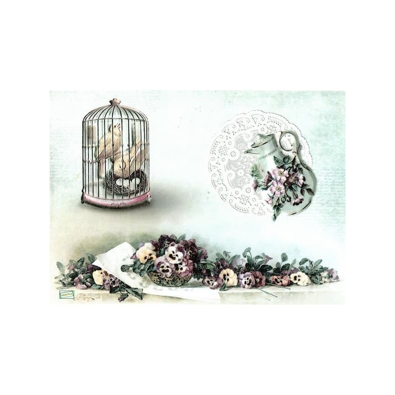 1papier de riz Fleurs -R1177