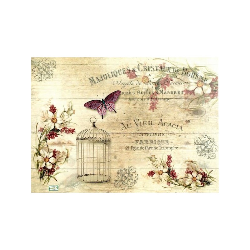 1papier de riz Fleurs -R1186