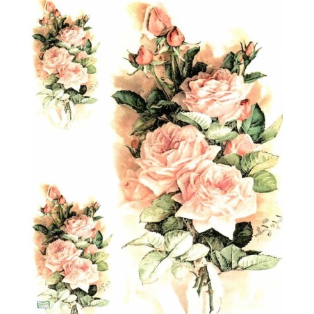 1papier riz Les Roses -R1198