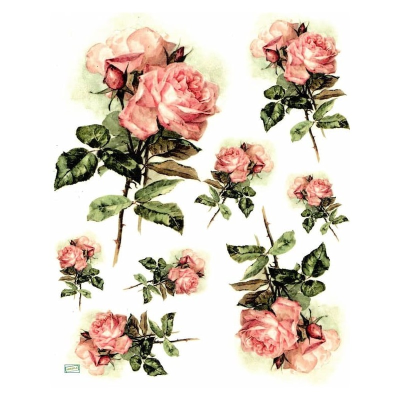 1papier riz Les Roses -R1202
