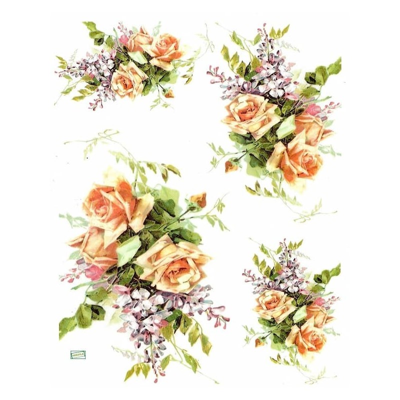 1papier riz Les Roses -R1206