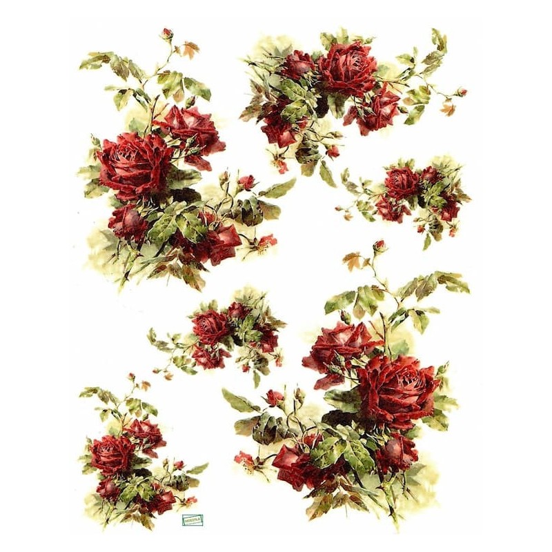 1papier riz Les Roses -R1208