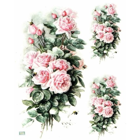 1papier riz Les Roses -R1209