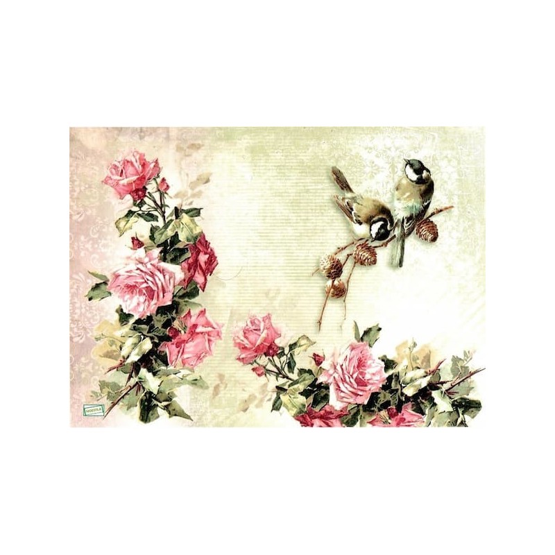 1papier riz Les Roses-R1318