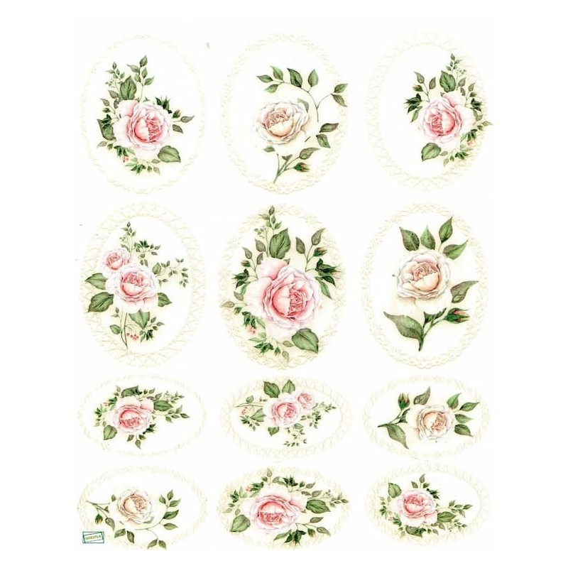 1papier riz Les Roses -R1326