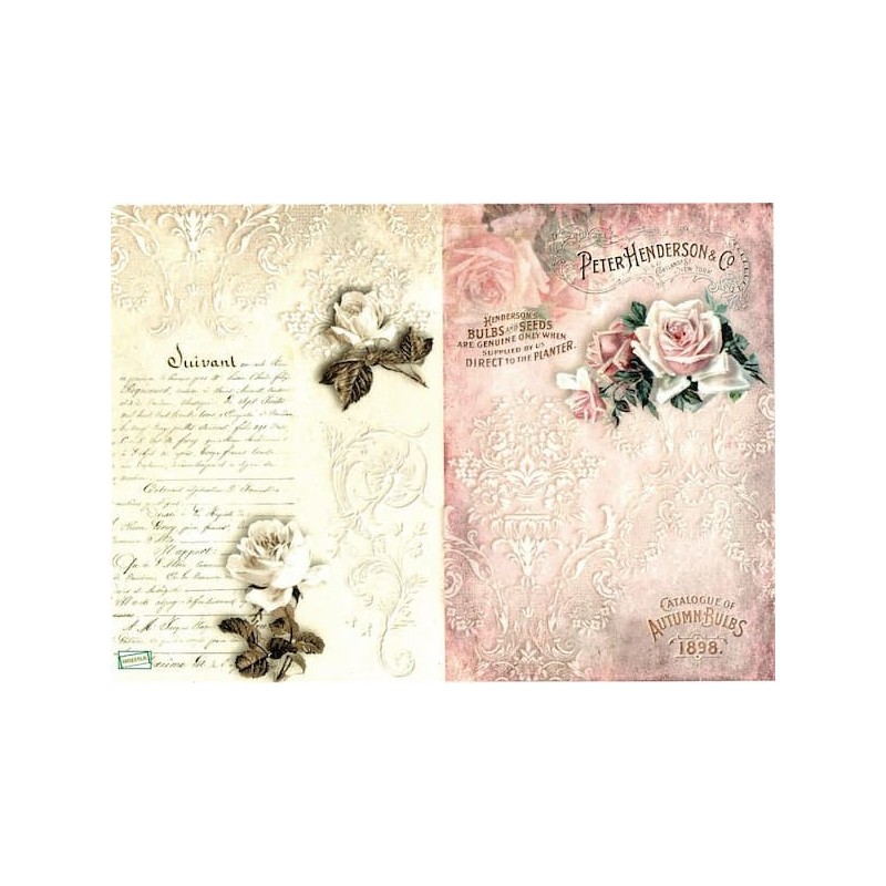 1papier de riz Roses -R1362