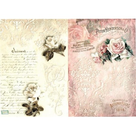 1papier de riz Roses -R1362