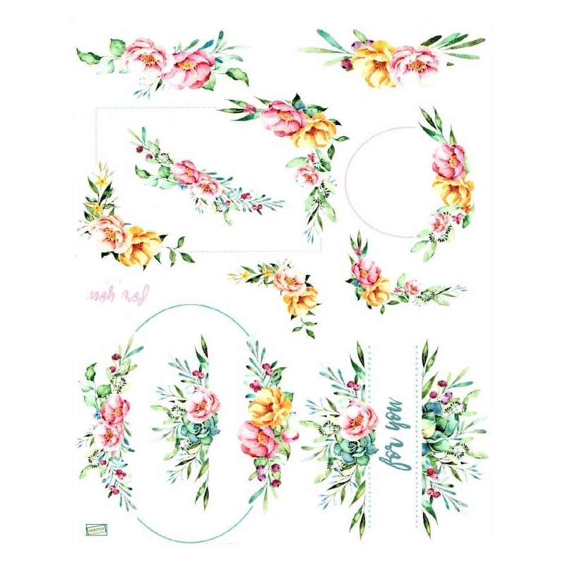 1papier de riz Fleurs -R1460