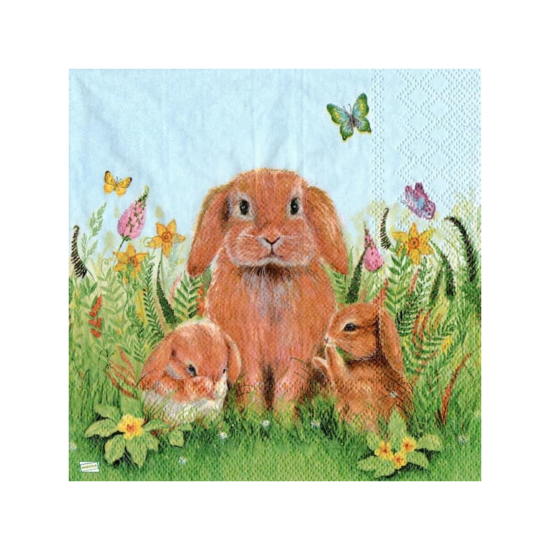 1serviette papier Lapins-52