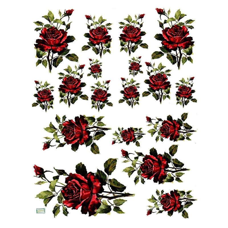 papier découpage Roses-D293M