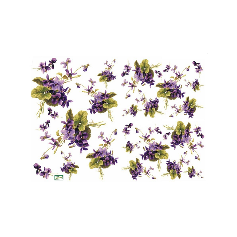 papier découpage Violettes-D329