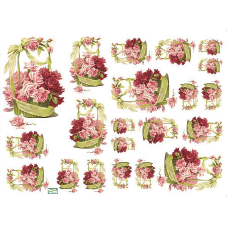 papier découpage Roses-D335M